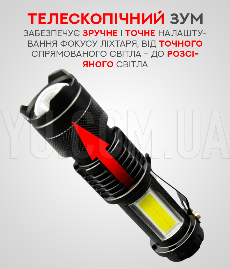 Компактний ручний ліхтарик з бічним світлом BL-525-XPE+COB Компактний ручний ліхтарик з бічним світлом BL-525-XPE+COB